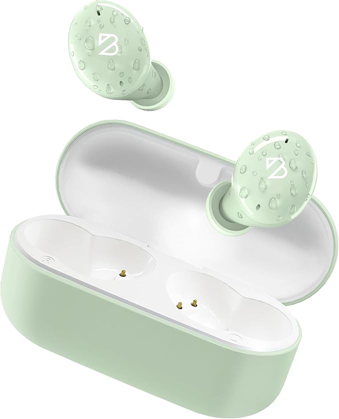 Back Bay Audio Tempo 30 Wireless Earbuds for Small Ears - Award-Winning Sound, Sweatproof Bluetooth Earbuds, Tech Fitness Gifts for Men, Comfortable Bluetooth Ear Buds for Women - Mint Green