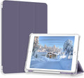 Case for iPad Pro 9.7 Only(Old Model 2016), Lightweight Slim Auto Sleep/Wake Trifold Stand Smart Cover, Soft TPU Frosted Translucent Back Pencil Holder Case for iPad Pro 9.7 Inch, Gray Purple