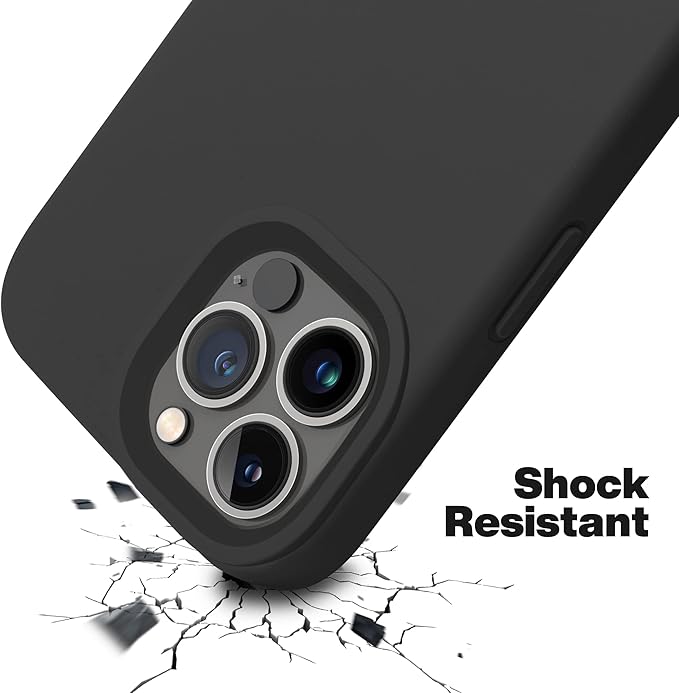 OTOFLY Compatible with iPhone 13 Pro Case, Liquid Silicone Slim Protective Shockproof Phone Case Cover with Anti-Scratch Microfiber Lining, 6.1 inch, Black