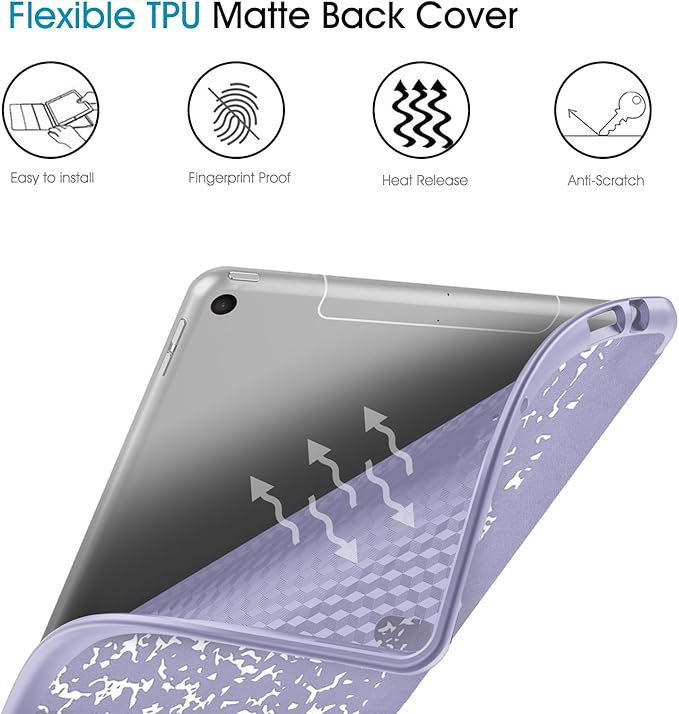 Fintie SlimShell Case for iPad Air 3rd Gen 10.5" 2019 / iPad Pro 10.5 Inch 2017 with Built-in Pencil Holder - Lightweight Smart Stand Soft TPU Back Cover, Auto Wake/Sleep (Composition Book Lilac)