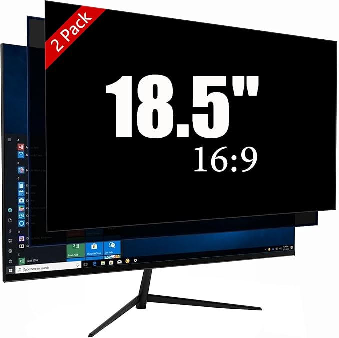 18.5 Inch Privacy Screen for Monitor with 16:9 Widescreen Monitor Blue Light Screen Protector - Anti-Glare - Anti-Scratch Protector Film for Data Confidentiality Privacy Shield [2 Pack]