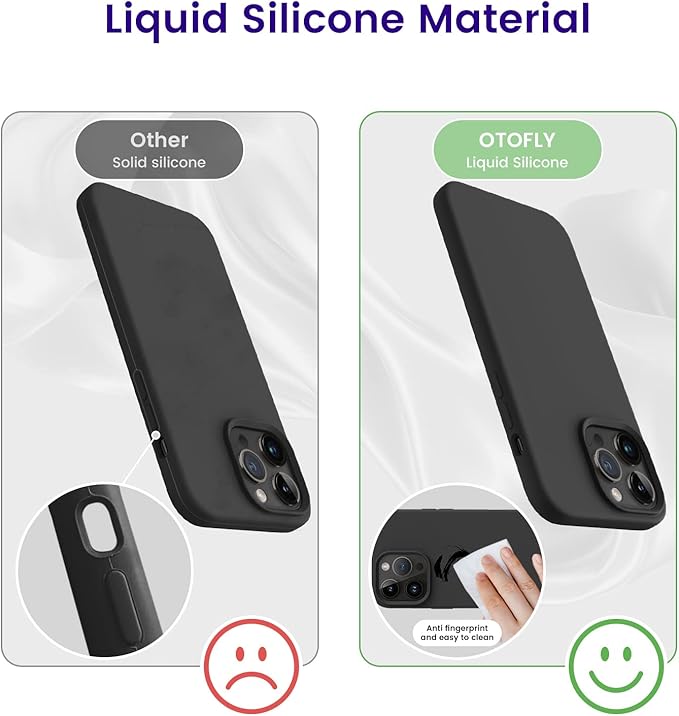 OTOFLY Designed for iPhone 14 Pro Max Case, Silicone Shockproof Slim Thin Phone Case for iPhone 14 Pro Max 6.7 inch (Black)