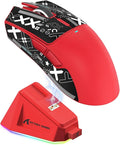 MAGIC-REFINER Attack Shark X11 59g Superlight Wireless Gaming Mouse with Grip Tape, RGB Charging Dock，BT/2.4G Wireless/Wired Pc Mouse, 22000 DPI,5 Programmable Buttons for Pc/Mac(Red)