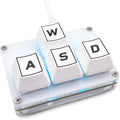 BTXETUEL Mini 4-Key Keypad WASD Arrow Key Keycaps Keyboard One-Handed Mechanical Gaming Keypad Programmable USB-C Customized Keyboard for Working or Gaming (White, WASD Keycaps)