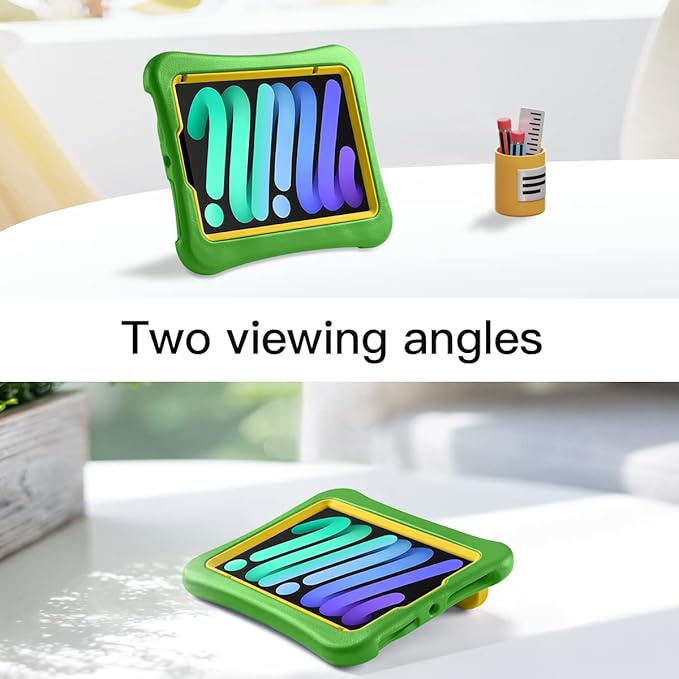 Kids Case for iPad mini 7 (A17 Pro) 2024 /iPad Mini6 2021, Light Weight Heavy Duty/Shockproof/Drop Proof with Handle/Kickstand, Child Friendly Cover for iPad mini 7th/6th Gen 8.3inch (Green)