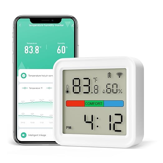 Lumary Smart Thermometer Hygrometer+Lumary Smart WiFi Bathroom Exhaust Fan with Light
