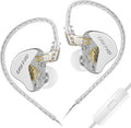CCA CRA PRO in Ear Monitors, IEMs for Gaming, Ultra-Thin DLC Diaphragm Dynamic Driver Wired Gaming Earbuds, Deep Bass Clear Sound Ear buds IEM Headphones, in Ears for Singer Musician (Silver,with Mic)