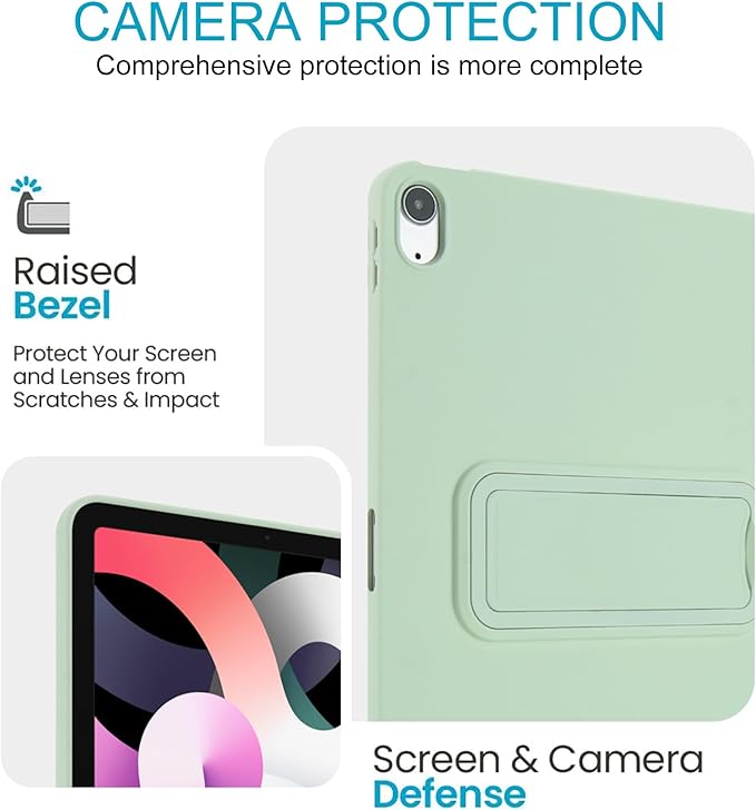 for iPad Air 11-inch M4/M3/M2 (2026/2025/2024) Case, Shockproof Protective Back Cover with Kickstand Slim Shell for Women Men, Mintgreen
