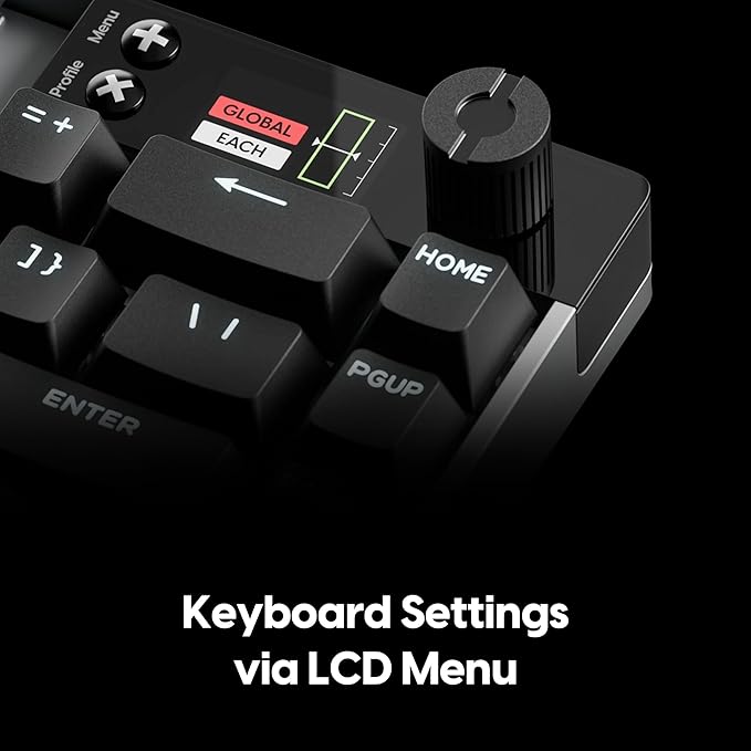 Pulsar Gaming Gears eS HE 70 Mechanical Gaming Keyboard, 8K Scan Rate & 8K Polling for Ultra-Low Latency, Hot Swappable, PBT Double-Shot Keycaps, RGB Backlit, Volume Knob, 70%, 79keys (Black)
