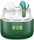 Wireless Earbuds, Bluetooth Headphones 2025 NEW Ear Buds 40H Bass Stereo in-Ear Earphones ENC Noise Cancelling 5.3 Earbuds with 4 HD Mic, USB-C LED Display IP7 Waterproof Sport Headset for Android iOS