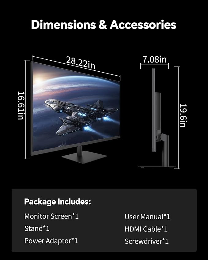 KTC 32 Inch 2K 120Hz Computer Monitor, IPS QHD 2560 x 1440p Monitor with Ultra-Thin Bezels, HDR10, Adaptive Sync, HDMI/Display Ports, Tilt Adjustable, Eyecare, for Office and Casual Gaming, H32T13