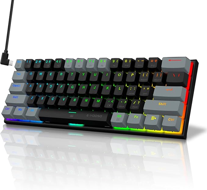 60% Compact Small Wired Portable Mechanical Keyboard,22 RGB Backlit,Blue Switch,CNC Aluminum,Hot Swappable Socket,PBT wear-Resistant keycaps,Ideal for Travel/Gaming/Typing/PC Computer/Mac/Laptop