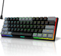 60% Compact Small Wired Portable Mechanical Keyboard,22 RGB Backlit,Blue Switch,CNC Aluminum,Hot Swappable Socket,PBT wear-Resistant keycaps,Ideal for Travel/Gaming/Typing/PC Computer/Mac/Laptop