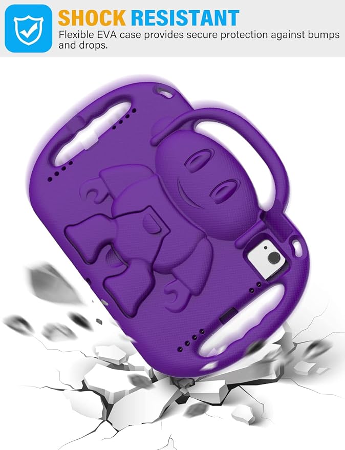 SUPLIK Kids Case for iPad 11th Gen (A16) 11-inch 2025 & 10th Generation 10.9" 2022 & Air 11" 2025/2024 & Air 5th/4th Gen & Pro 11, Durable Shockproof Cover with Shoulder Strap Handle Stand, Purple
