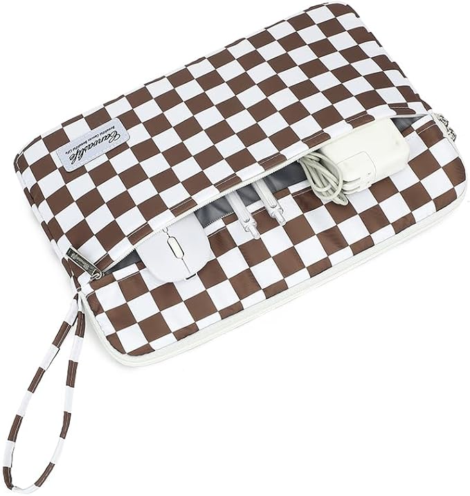canvaslife 13.3-inch Notebook Computer, Shockproof, Waterproof and Protective Travel Notebook Computer case, Suitable for 13-13.3-inch Notebook Computer Cases (Brown Checker)