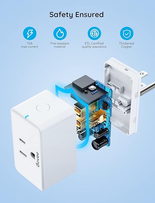 Govee Smart Plug, WiFi Bluetooth Outlets 4 Pack Bundle with Govee Smart Light Bulbs, WiFi Bluetooth Color Changing Light Bulbs Compatible with Alexa and Google Assistant