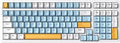 Merdia Wireless Mechanical Keyboard, Triple Mode 2.4G/USB-C/BT Gaming Keyboards 100 Keys Ice-Blue Backlit, Red Switch Keyboard | Rechargeable Mechanical Gaming Keyboards | Ice Blue/W/Y