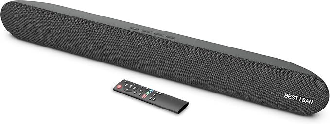 BESTISAN Sound bar, Soundbar TV Sound bar Wired and Wireless Bluetooth Audio Speakers(28 Inches, 4 Drivers, Bluetooth 5.0 Version, Optical Cable Included, Bass Adjustable)