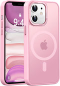 Newfuture Designed for iPhone 11 Case with Strong Magnetic [13 FT Military Drop Protection] [Compatible with Magsafe] Slim Translucent Matte Shockproof with Anti-Fingerprint Phone Case, Chalk Pink