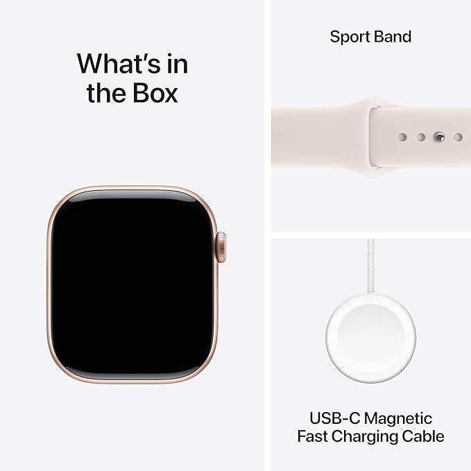 Apple Watch Series 11 [GPS + Cellular 46mm] Smartwatch with Rose Gold Aluminium Case with Light Blush Sport Band - M/L. Sleep Score, Fitness Tracker, Health Monitoring with AppleCare+ (2 Years)