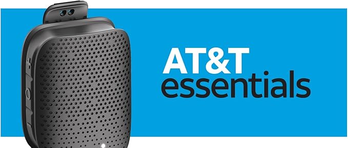 AT&T Essentials Clip Bluetooth Speaker | Mini Portable Bluetooth 5.3 Speaker with USB-C, Waterproof IPX5, 12-Hour Battery, Compact Clip-On Audio for Travel, Dorm, Outdoors - Black
