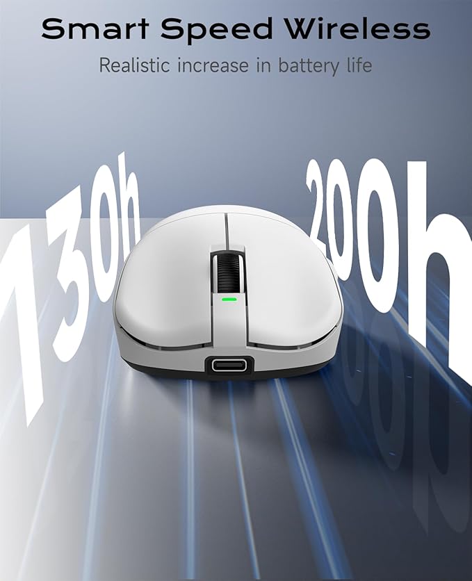 VGN Dragonfly F1 Pro Max Wireless Gaming Mouse, 130h Playtime Long Endurance, 55g Lightweight, PAW3395 26K DPI Flagship Sensor, 4000Hz Polling Rate Supported, Low Latency Esports Peripherals, White