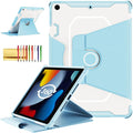 Smart Rotating Case for iPad 9th/8th/7th Generation 10.2" (2021/2020/2019), Techcircle Hybrid TPU+PC Magnetic Cover Soft Bumper [Corner Protection] Slim Folio Shockproof Protective Case-Baby Blue