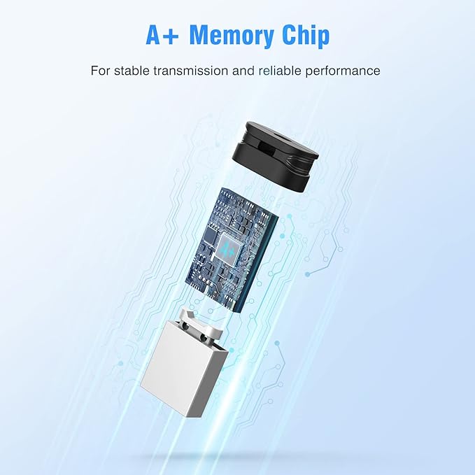 K&ZZ 32GB USB 3.0 Mini Flash Drive 2 Pack Plug and Play Thumb Drive USB Storage Expansion for Laptop, Tablet, Smart TV, Car Audio System