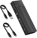 Fanblack 2 in 1 M.2 NVMe SSD Enclosure Adapter Tool-Free, USB 3.2 Gen 2 10Gbps HDD Adapter MKey(B+M Key) SSD Reader, with 2 Port USB Type-A and SD/TF Cardread, Support UASP Trim for 2242/2260/2280