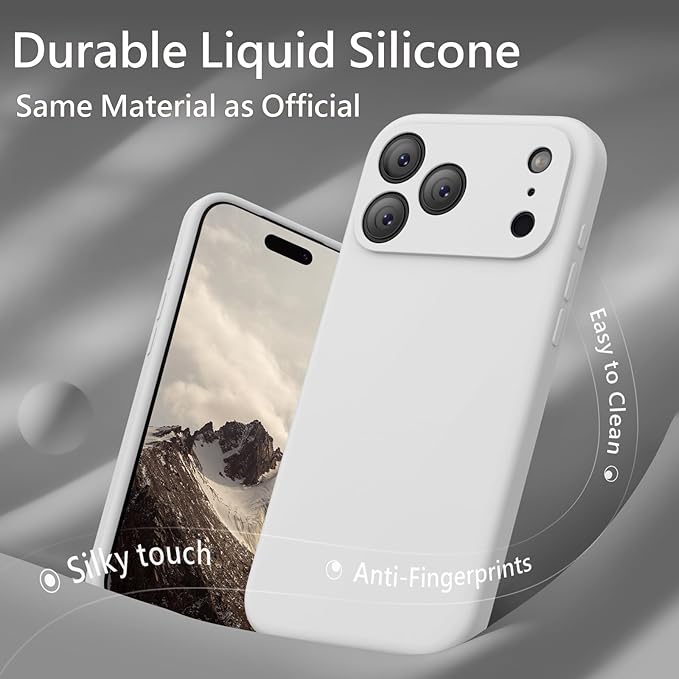 FireNova Magnetic for iPhone 17 Pro Max Case, Compatible with MagSafe, [Integrated Silicone Camera Control Button] [Camera Protection] Anti-Scratch Microfiber Lining Phone Case, 6.9", White