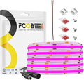 COB Purple LED Strip Light DC12V Flexible High Density Uniform Bright 480LEDs/m Strips 16.4FT CRI90+ 8MM Width Dimmable COB LED Tape for Cabinet Indoor Decor(No Adapter/Controller)