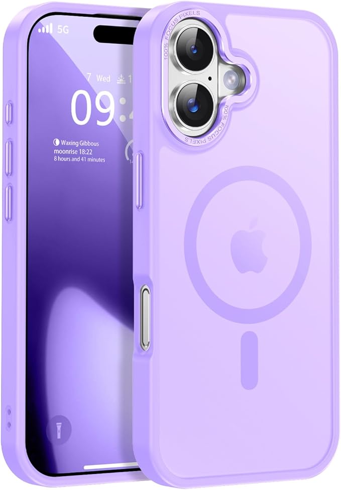 Newfuture Magnetic for iPhone 17 Case [Compatible with Magsafe] [Military Grade Drop Protection] Translucent Matte Anti-Scratch Shockproof Protective Phone Cover 6.3 Inch, Lilac Purple