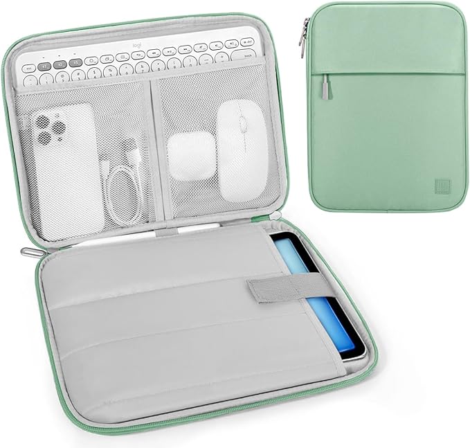 Dadanism 9-11 Inch Tablet Sleeve Padded Carrying Case for iPad (A16) 11th Gen 11", iPad 10th Gen 10.9", iPad Air M4/Pro M5 11", iPad Air 5/4, iPad 9/8/7th Gen, Galaxy Tab A11+ Plus 11",Matcha Green