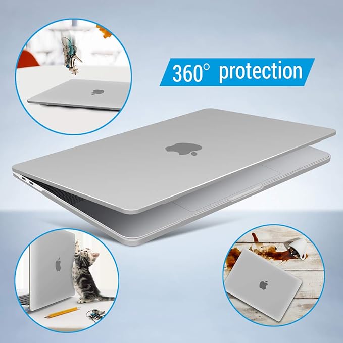 IBENZER Compatible with MacBook Pro 16 Inch Case A2141 Release 2020 2019, Hard Shell Case with Keyboard Cover & Type C Adapter for Old Version Mac Pro 16’’, Clear, T16CL+1TC