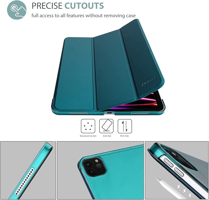 ProCase Smart Case for iPad Pro 12.9 2022/2021/2020/2018, Slim Stand Hard Back Shell Smart Cover for iPad Pro 12.9" 6th Gen/5th Gen/4th Gen/3rd Gen -Emerald