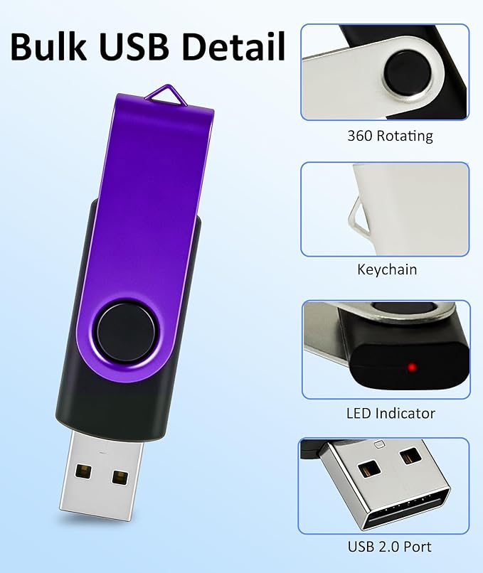 1GB USB Flash Drive 20 Pack Nicepicten Bulk USB 2.0 Thumb Drive Fat Flash Drives Multipack Swivel Jump Zip Drive USB Memory Stick with Label & Lanyards (1GB Black)