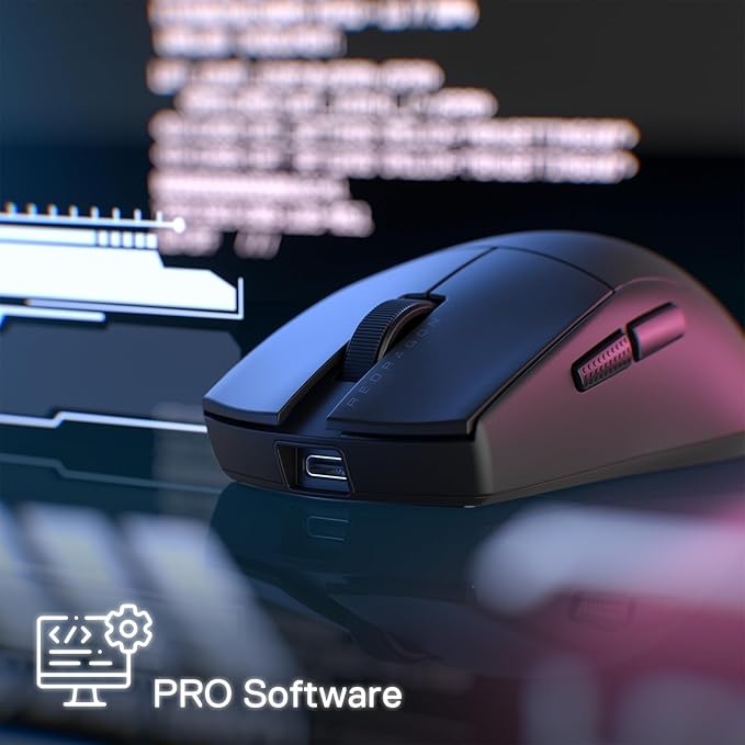 Redragon M916 PRO 3-Mode Wireless Gaming Mouse, 55G Ultra-Light 26K DPI Mouse w/Ergonomic Natural Grip Build, Full Programmable Buttons, Software Supports DIY Keybinds & DPI
