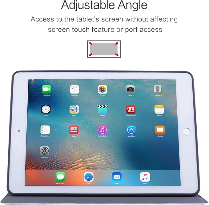 Ipad Air Case, Ipad Air 2 Case, Ipad 9.7 Inch 2017 2018 Case, Ipad 5th 6th Case, Vimorco Premium Leather Protector Cover, Adjustable Stand with Smart Auto Wake/Sleep, White Paisley