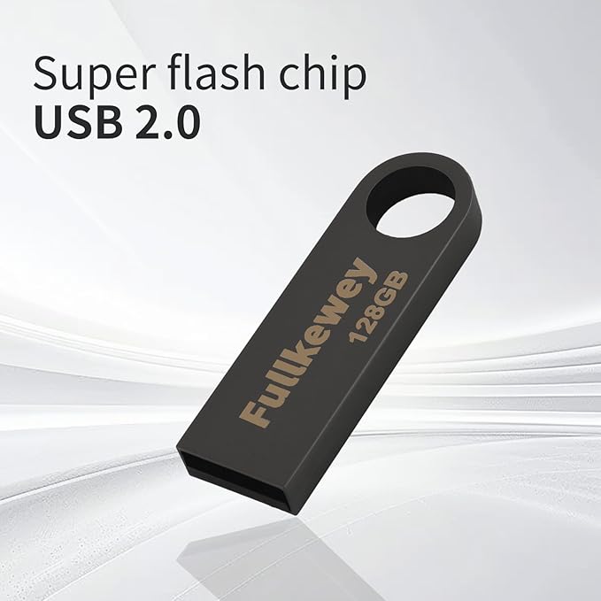 16G/32G/64G/128G Flash Drive, Fullkewey Sleek Metal USB 2.0, Metal Waterproof Compact Pen Drive,Thumb Drive, High Speed Memory Stick for PC Laptop Computer (Gold, 32, GB)