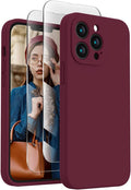 FireNova Designed for iPhone 13 Pro Case, Silicone Upgraded [Camera Protection] Phone Case, Soft Anti-Scratch Microfiber Lining Inside, 6.1 inch, Plum