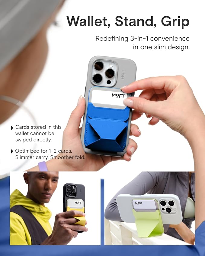 MOFT Magnetic Wallet Stand Compatible with iPhone 17/16/15/14/13/12 Series, Angle Adjustment & Magsafe Compatible MOVAS Phone Stand,Sunrise
