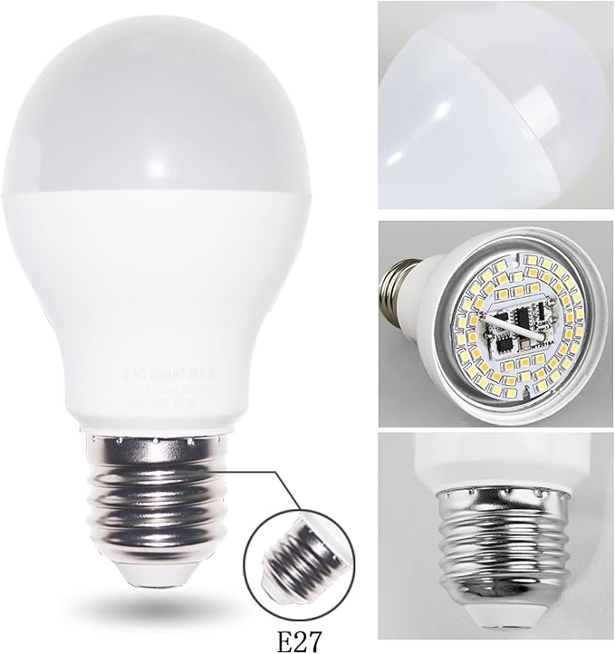 Smart Led Light-Bulb Dimmable with Remote-Control E27 9W Light Bulbs Adjustable Color Temperature (Warm/Cool) and Brightness, 2 Pack (2 Bulbs + 1 Remote)