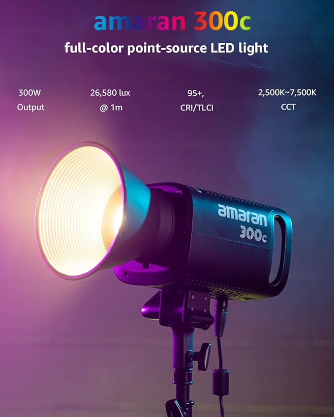 amaran 300c Charcoal RGB Studio Light,LED Video Light,RGB Key Light,Photography Lighting Dark Grey (amaran 300c)