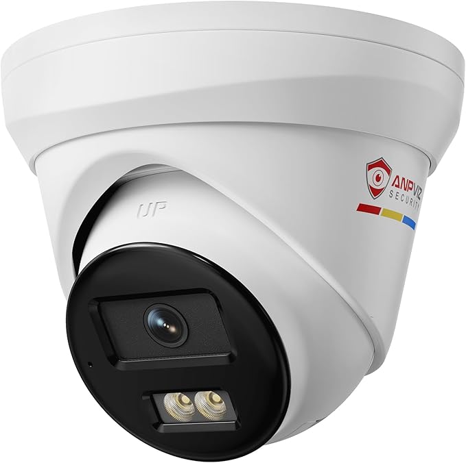 Anpviz 12MP PoE IP Camera Outdoor, 4096x3072@10fps, 134° FOV, Color Night Vision, Human Vehicle Detection, Turret Metal Wired Security Camera with Audio, Only Support 12MP NVR, IP67, IPC-D3012WD-SL