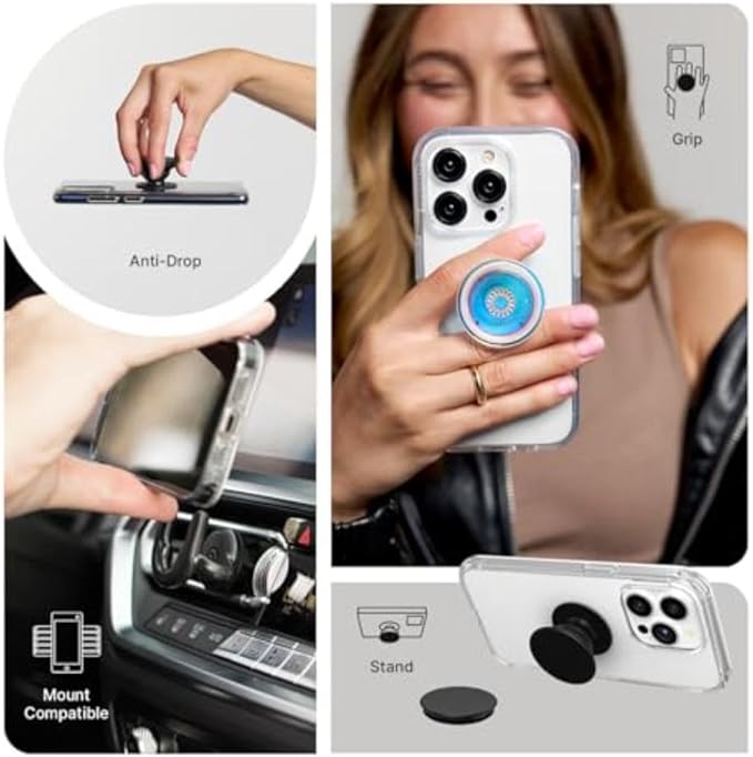PopSockets Adhesive Phone Grip, Holder, Phone Stand, Purple - Ice Purple
