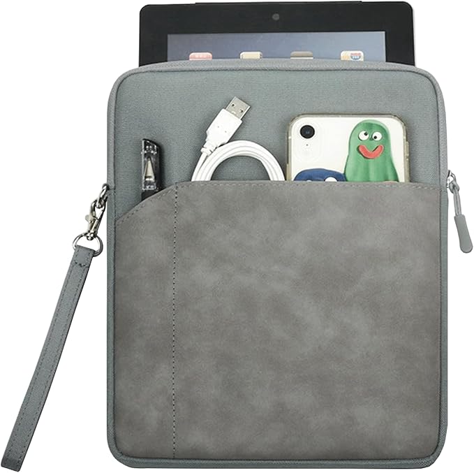 CAAORDKSO 7-8 Inch Tablet Sleeve Bag for iPad mini (A17 Pro) 8.3", iPad mini 6/5/4/3/2/1, Samsung Galaxy Tab S2 8.0, Tab A 8.0, ZenPad Z8s 7.9, Amazon Fire HD 8 Tablet/ 8 Plus Tablet Case, Space Grey