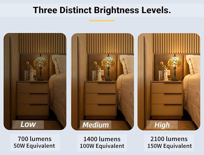 BMXKPO Tiffany Lamp Stained Glass 3 Way Table Lamp,Yellow Sunflower Bedside Table Lamp LED E26 Bulb, for Bedroom Living Room,Included 3 Way LED Bulb