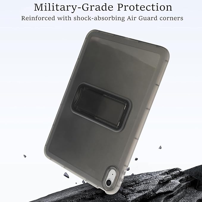 Slim Case for iPad (A16) 11th Generation 11 Inch 2025 / iPad 10th Generation 10.9 Inch 2022, Built-in Kickstand Non-Slip Shockproof Rugged Protective for iPad 11th 10th Gen, Black