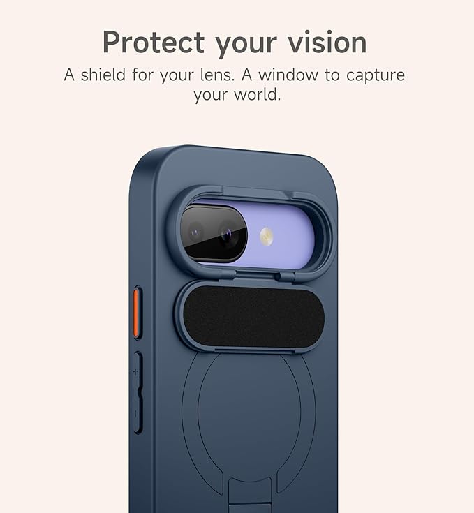 SURITCH for Google Pixel 9a Phone Case, Compatible with MagSafe, Protective Cover with Camera Cover & Adjustable Metal Kickstand for Pixel 9a -Dark Blue