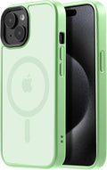 Tigowos for iPhone 15 Phone Case Fits MagSafe 10FT Drop Resistant Matte Skin Feeling Back Cover for iPhone 15 Case，Matcha Green
